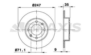 ARKA FREN DİSK AYNASI PARTNER II BERLİNGO II TU5JP4 (1.6 16V) DV6 (1.6HDI) P1007 P307 C2 C3 C4 SARA resmi