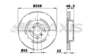 ÖN  FREN DİSK AYNASI HAVALI YARİS VVT I D 4D 06>11 258X4 resmi