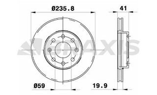 ÖN  FREN DİSKI AVEO T250 T255 05> KALOS 02> MATİZ 05> SPARK 10> HAVALI 236MM resmi