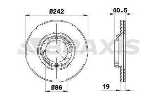 ÖN  FREN DİSK AYNASI HAVALI EXCEL ACCENT 1.3 1.5 94 00 242 MM resmi