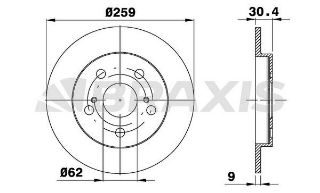 ARKA FREN DİSK AYNASI DÜZ AURIS COROLLA VVT I 1.4 1.6 07>11 259X5 resmi