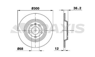 ARKA FREN AYNASI HAVALI AUDI A4 A5 Q5 A6 A7 (300X12) 08>> resmi