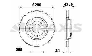 ÖN  FREN DİSK AYNASI JUKE (F15) 1.5 DCI 1.6 10=> (HAVA KANALLI) resmi