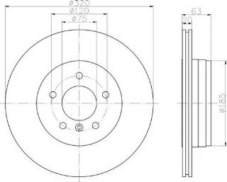 ARKA FREN DİSKI BMW E60 E61 320MM resmi