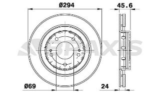 ÖN  FREN DİSK AYNASI HAVALI LANCER 08> OUTLANDER 07>13 P4007 07> C CROSSER 07> 294X5 resmi