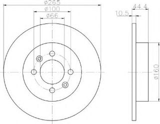 ARKA FREN DİSK AYNASI LGN 1.8 2.0 2.2 D (93 / 03.01) SAFRANE 2.0 2.2 (4.92 / 7.96) / (265X10.5X4DL) resmi