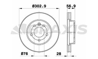 ÖN  FREN AYNASI AMAROK (303X28MM) 10>> resmi