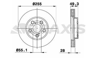 ÖN  FREN DİSKAYNASI HAVALI CARINA CORONA 2.0 ST 191 92>97 255X5 resmi