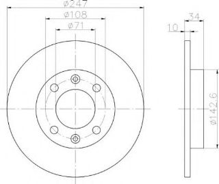 ARKA FREN DİSK AYNASI P405 1.6 1.9 1.8T (89 92) P405 II 1.8 2.0 2.0 16V (92 95) / (247X10X9) resmi