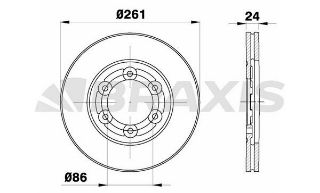 ÖN  FREN DİSK AYNASI HAVALI KİA BONGO K2500 TCI 2004> 261MM resmi