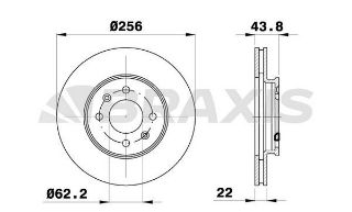 ÖN  FREN DİSK AYNASI HAVALI ACCENT BLUE 1.4 BENZİNLİ 1.6 CRDI 2011> KİA RİO 1.2 1.4 BENZİNLİ 1.4 DIZEL 2011> 256 MM resmi