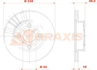 FREN DİSKI ÖN COROLLA AE92 88>92 KARBURATORLU HAVALI 238MM resmi