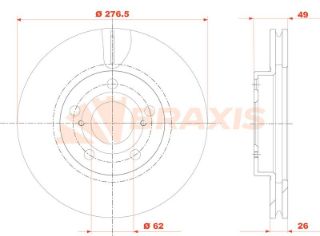 FREN DİSKI ÖN HAVALI COROLLA 13> AURIS 1.3 1.6 12> AURIS 1.4 D4D 12> 277×5 resmi