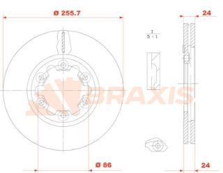 ÖN  FREN AYNASI HAVALI B2500 PİCK UP 98>02 RANGER 2,5 TDCI PIC KUP 02>06 256X6 resmi