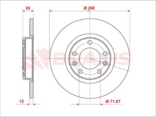 FREN DİSKI ARKA 308 13> / C4 PICASSO 13>  DÜZ 268MM resmi