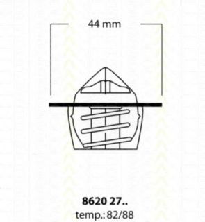 TERMOSTAT B12S B10S KALOS AVEO SPARK M200 04- resmi