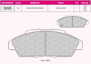 ÖN BALATA KNG 1.9D 97-03 -KNG 1.5DCİ 01-10 -XSARA 1.4İ-1.5D 97-05 7701206811-4251.66-4106000QAG-4251.69 resmi