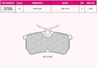 ARKA BALATA FOCUS 98-04 FİESTA 05 resmi
