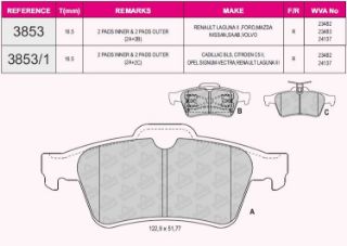 ARKA BALATA FOCUS II CMAX 03 CONNECT 02 LAGUNA III 07 VECTRA C 02 C5 08 SIGNUM 03 93192623-1605200 resmi