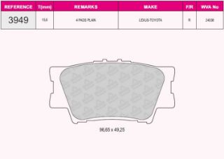 ARKA BALATA TOYOTA RAV 4 2.0 2.0VVTİ 2.0D-4D 2.2D-4D 06 12 CAMRY 06-11 resmi