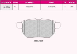 ARKA BALATA AURIS-COROLLA 1.4-1.6 VVTI 07-10 1.4D-4D-1.6 13 YARİS 1.0 VVTİ 06 1.8 VVTİ 07 resmi