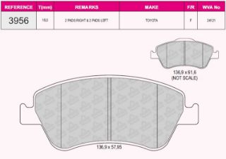 ÖN BALATA AURIS-COROLLA 1.3 1.4D-1.4 VVTI-1.6 VVTI-1.8-2.0D-4D-2.2D 07 10 resmi