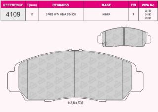 ÖN BALATA HONDA LEGEND III 97-04 resmi