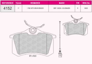 ARKA BALATA FLUENCE-MGN II-IIİ207-308-307-PARTNER-C3-C4-BORA-PASSAT 97 GOLF IV-V-POLO FİŞLİ resmi