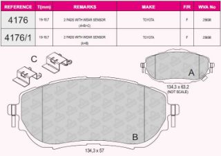 ÖN BALATA AURIS NZE18-ZRE18 -COROLLA SEDAN 1.6 VVTİ-1.33-1.6-1.8 VVTİ-1.4 D4D 12 GDB3598 resmi