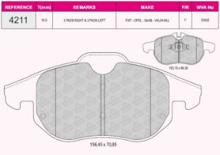 ÖN BALATA CROMA 06.05 SIGNUM 05.03 VECTRA C 08.02 SAAB 9.3 02 resmi