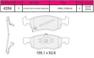 ÖN BALATA OPEL CORSA 1.0-1.2-1.4-1.4T 14 resmi