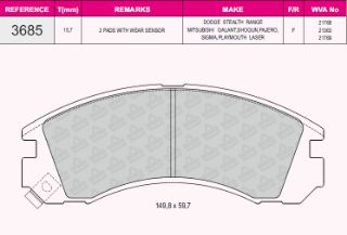FREN BALATASI ÖN .. ( MITSUBISHI GALANT E39 A 2.0 90 ) resmi