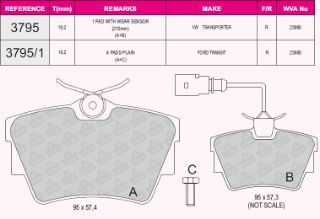 FREN BALATASI ARKA .. ( VW. TRANSPORTER T4 00 - 04 ) TRAFFIC resmi