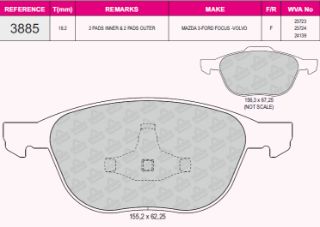FREN BALATASI ÖN .. ( FORD FOCUS C MAX - MAZDA 3 - VOLVO S40 - 60 ) resmi