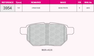 FREN BALATASI ARKA .. ( TOYOTA COROLLA YARIS II 1.0 VVT 06 - 09 ) resmi