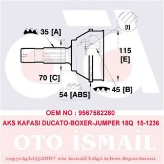 X AKS KAFASI DIŞ DUCATO-BOXER-JUMPER 18Q 94-02 ABSLİ 15-1236 resmi