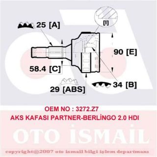 X AKS KAFASI DIŞ PARTNER-BERLİNGO-XSARA 2.0 HDI 00 151446 resmi