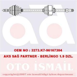 X AKS ÖN SAĞ PARTNER-BERLİNGO 1.8 - 1.9D- XSARA 96 17-0079 resmi