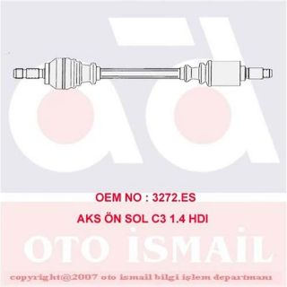 X AKS ÖN SOL C3 1.4 HDI 02 55KW 17-0708 resmi