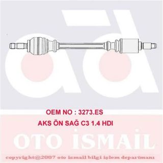 X AKS ÖN SAĞ C3 1.4 HDI 02 55KW 17-0709 resmi