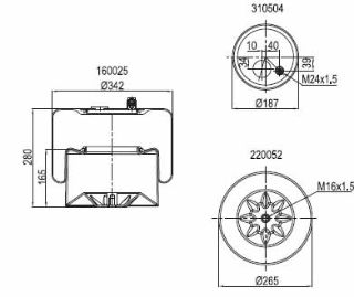 DİNGİL KÖRÜĞÜ KOMPLE METAL PİSTONLU M-BENZ ACTROS MP2-MP3 03>  AXOR 02>04  AXOR 2 04> resmi