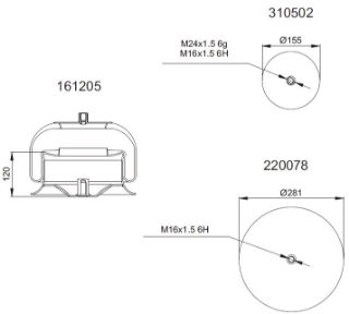 DİNGİL KÖRÜĞÜ KOMPLE METAL PİSTONLU M-BENZ ACTROS MP2-MP3 03> resmi