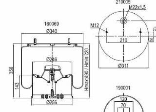 DİNGİL KÖRÜĞÜ KOMPLE METAL PİSTONLU SCHMITZ-KASSBOHRER-BPW DORSE 36K resmi