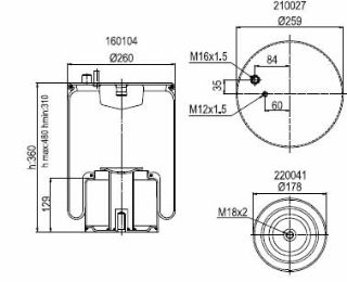 DİNGİL KÖRÜĞÜ KOMPLE METAL PİSTONLU MAN TGA 00> TGM 05> TGX-TGS 07> resmi