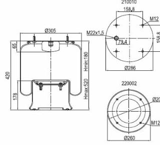 DİNGİL KÖRÜĞÜ KOMPLE METAL PİSTONLU DAF-RENAULT-KASSBOHRER-MERITOR-SAF resmi