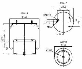 DİNGİL KÖRÜĞÜ KOMPLE METAL PİSTONLU DAF XF95 97>06 XF 12> XF105 05> CF65 CF75 CF85 98>13 resmi