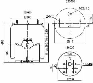 DİNGİL KÖRÜĞÜ KOMPLE METAL PİSTONLU BPW DORSE 36 resmi