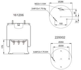 DİNGİL KÖRÜĞÜ KOMPLE METAL PİSTONLU SCHMITZ DORSE resmi