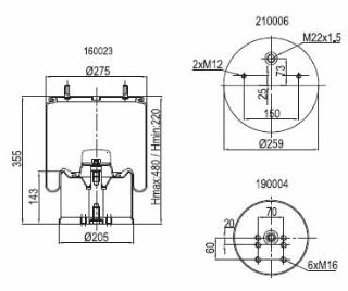 DİNGİL KÖRÜĞÜ KOMPLE METAL PİSTONLU KASSBOHRER-SCHMITZ-BPW DORSE 30K resmi