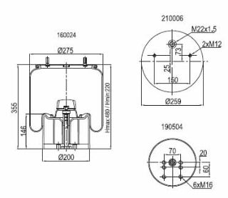PLASTIK PİSTON KOMPLE KASSBOHRER DORSE- BPW 30K resmi